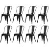 4 Set Ins Durable Outdoor Chair & Indoor Metal Chair, Dining Chairs,Patio Chairs Kitchen Chairs,18" Seat Height Restaurant Chair, Tolix Side Bar Chair