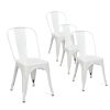 4 Set Ins Durable Outdoor Chair & Indoor Metal Chair, Dining Chairs,Patio Chairs Kitchen Chairs,18" Seat Height Restaurant Chair, Tolix Side Bar Chair