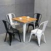 4 Set Ins Durable Outdoor Chair & Indoor Metal Chair, Dining Chairs,Patio Chairs Kitchen Chairs,18" Seat Height Restaurant Chair, Tolix Side Bar Chair